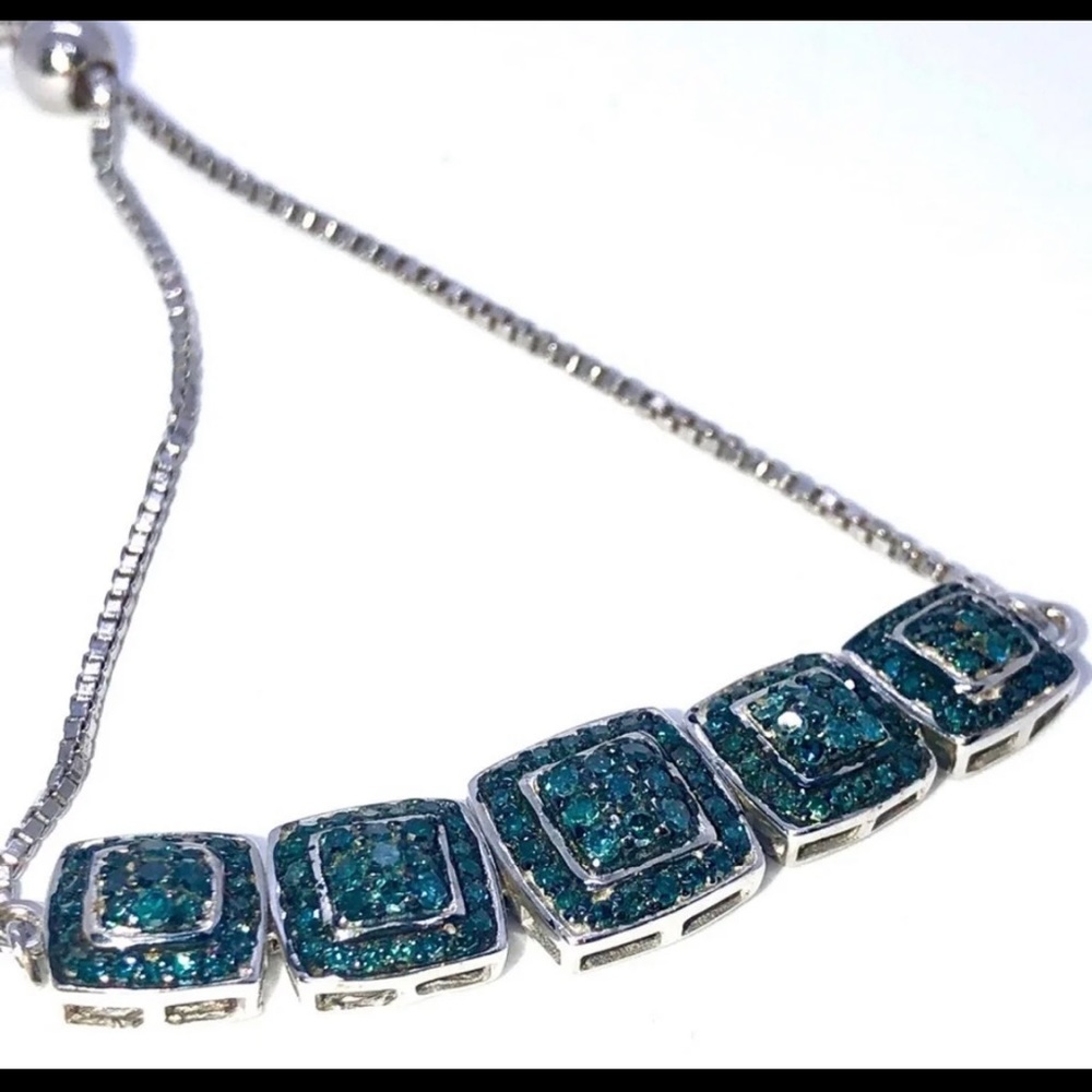 Blue Diamonds Bolo Bracelet